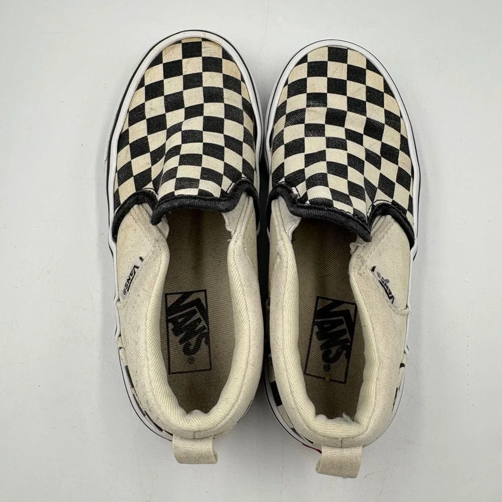 Vans Slip-On Kids Size 12.5 Black White Good Checkerboard Canvas Sneakers